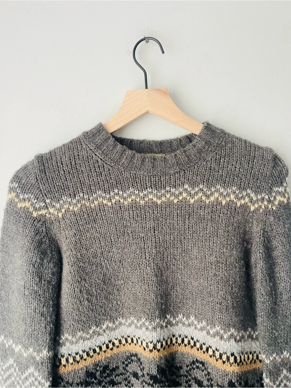 J. Crew Cozy Fair Isle Crewneck Sweater - Gray